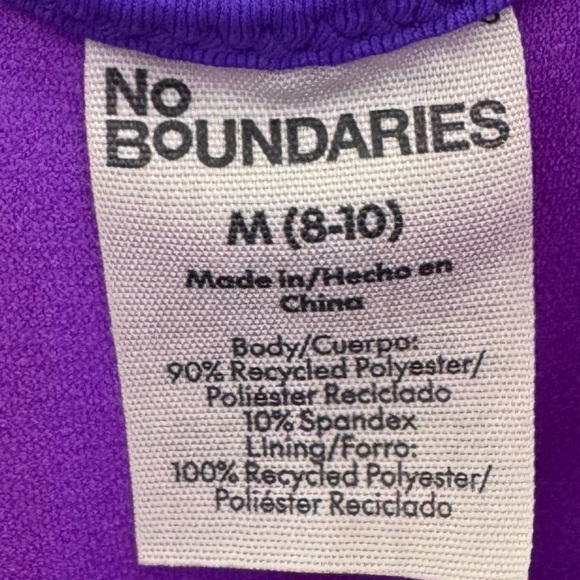 No Boundaries Purple Textured Cheeky High Leg One Piece Swimsuit Size M NWT - Picture 2 of 4